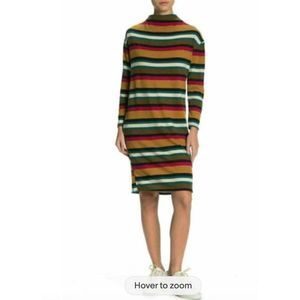 Susina Knit Multicolored Striped Mock‎ Neck Sweater Dress Size XS